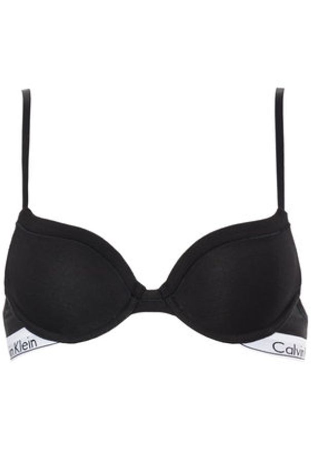 Calvin Klein Underwear Biustonosz z fiszbiną 000F3784E Czarny. Kolor: czarny. Materiał: bawełna
