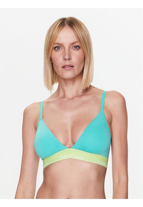 Calvin Klein Underwear Biustonosz braletka Light Lined 000QF7282E Zielony. Kolor: zielony. Materiał: bawełna