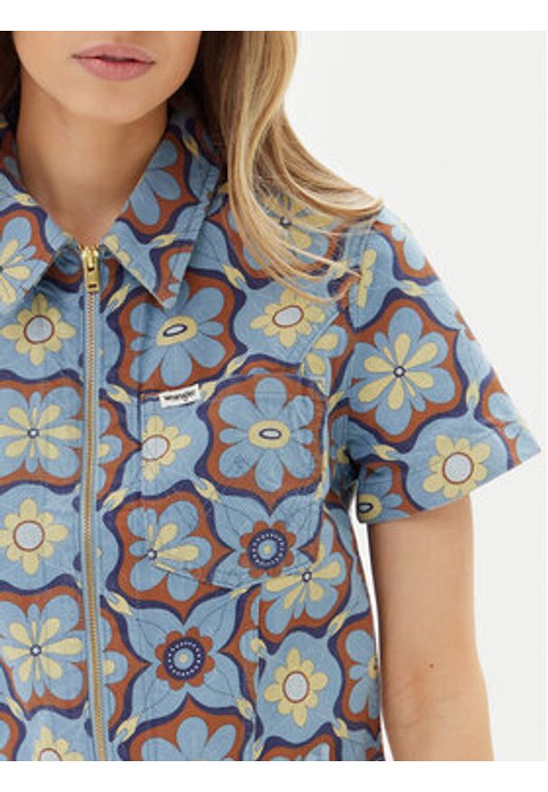 Wrangler Koszula jeansowa 112362607 Niebieski Slim Fit. Kolor: niebieski. Materiał: bawełna