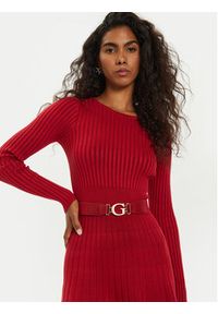 Guess Sukienka dzianinowa W2BK29 Z2YJ2 Czerwony Regular Fit. Kolor: czerwony. Materiał: wiskoza #5