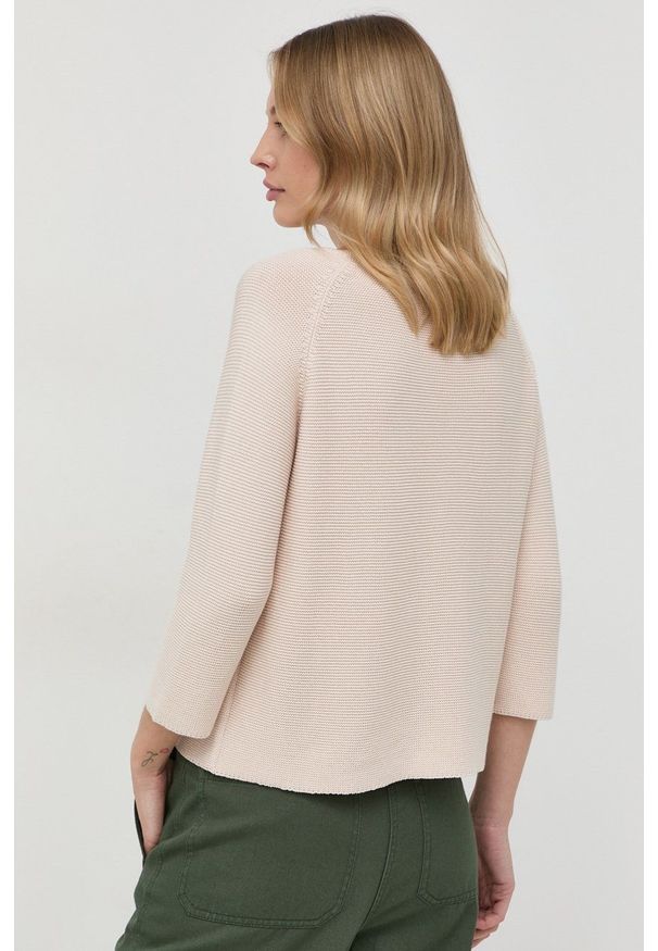 Weekend Max Mara sweter bawełniany damski kolor beżowy lekki. Okazja: na co dzień. Kolor: beżowy. Materiał: bawełna. Długość rękawa: raglanowy rękaw. Styl: casual