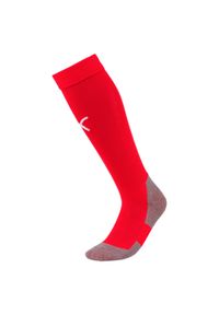 Getry piłkarskie Puma Liga Core Socks. Kolor: biały, wielokolorowy, czerwony. Materiał: materiał. Sport: piłka nożna