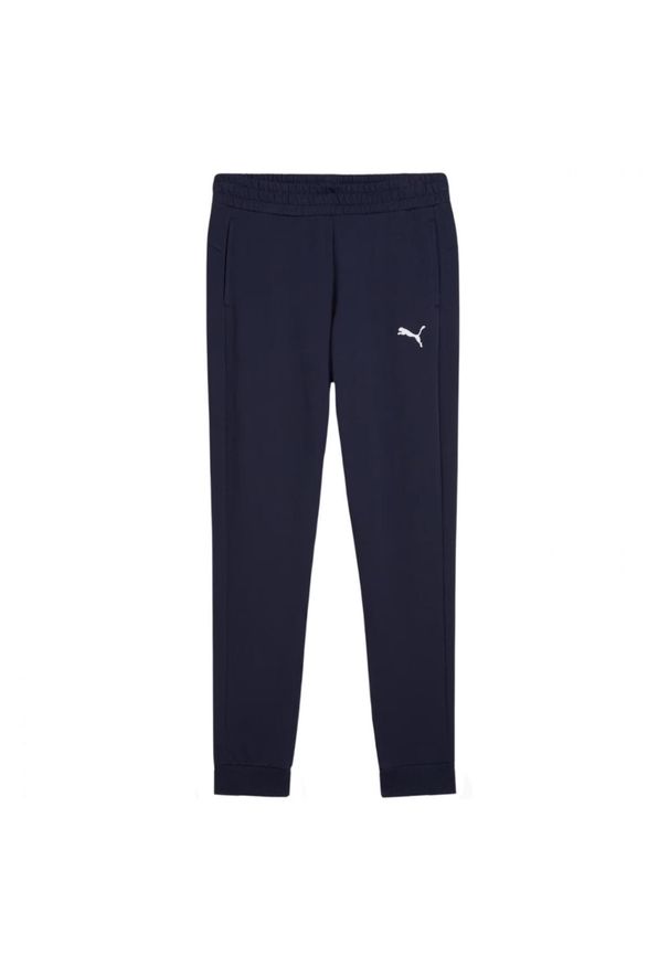 Puma - Damskie Spodnie Do Biegania Team Goal Casuals. Kolor: niebieski. Materiał: dresówka