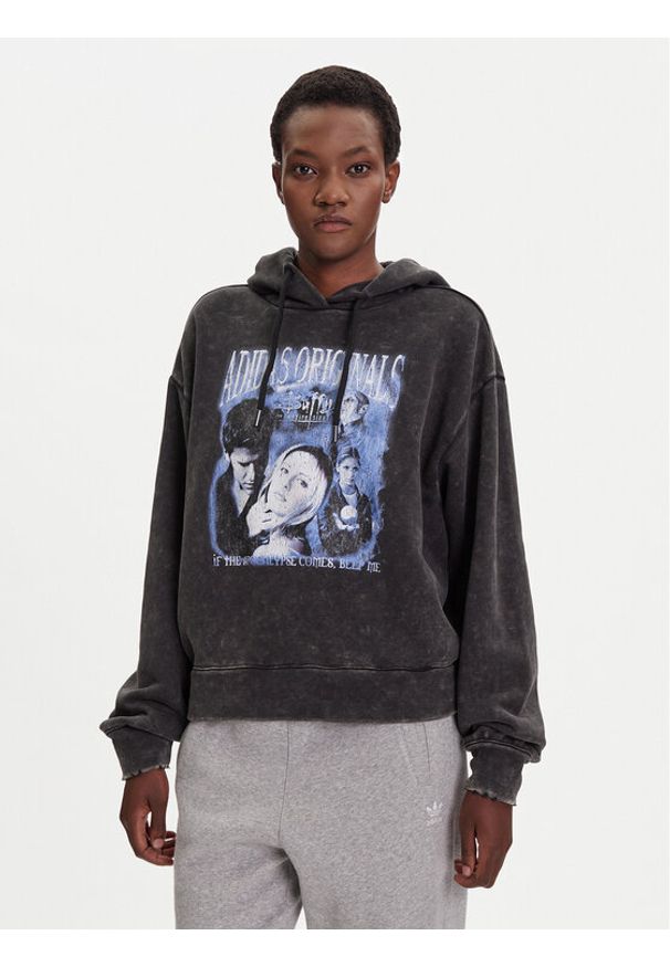Adidas - adidas Bluza 20th Century Fox Disney JW0155 Czarny Oversize. Kolor: czarny. Materiał: bawełna. Wzór: motyw z bajki