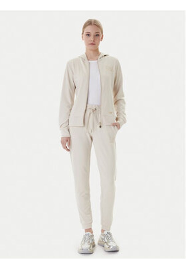 EA7 Emporio Armani Spodnie dresowe 8NTP66 TJ9RZ U1088 Beżowy Regular Fit. Kolor: beżowy. Materiał: syntetyk