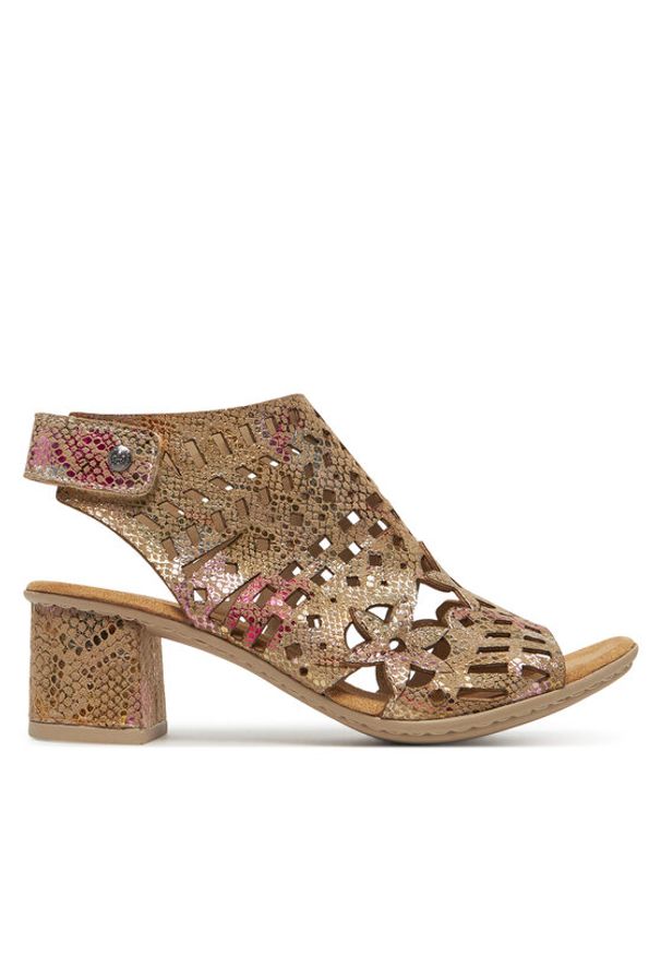 Rieker Sandały 64780-90 Kolorowy. Materiał: syntetyk. Wzór: kolorowy