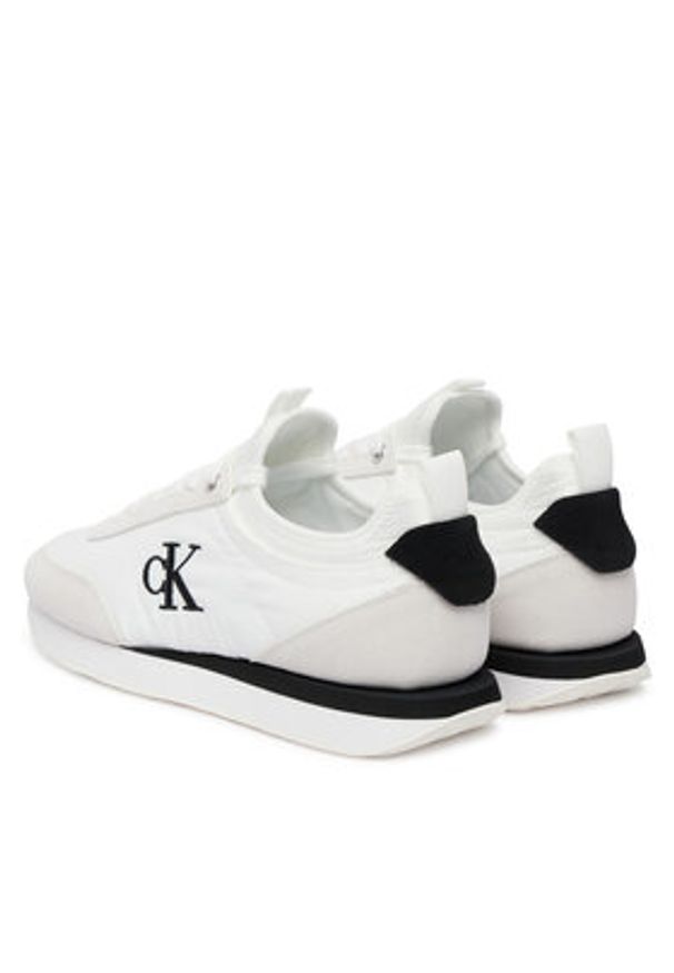 Calvin Klein Sneakersy Retro Runner Lace Up Sock YW0YW02060 Biały. Kolor: biały. Materiał: materiał