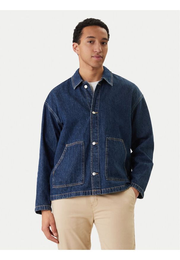 Jack & Jones Koszula jeansowa Cambridge 12293585 Granatowy Oversize. Kolor: niebieski. Materiał: bawełna