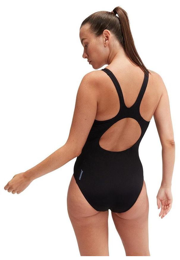 Strój Kąpielowy Speedo Placement Muscleback – Czarno-Niebieski – Rozmiar 30. Kolor: czarny, niebieski, wielokolorowy