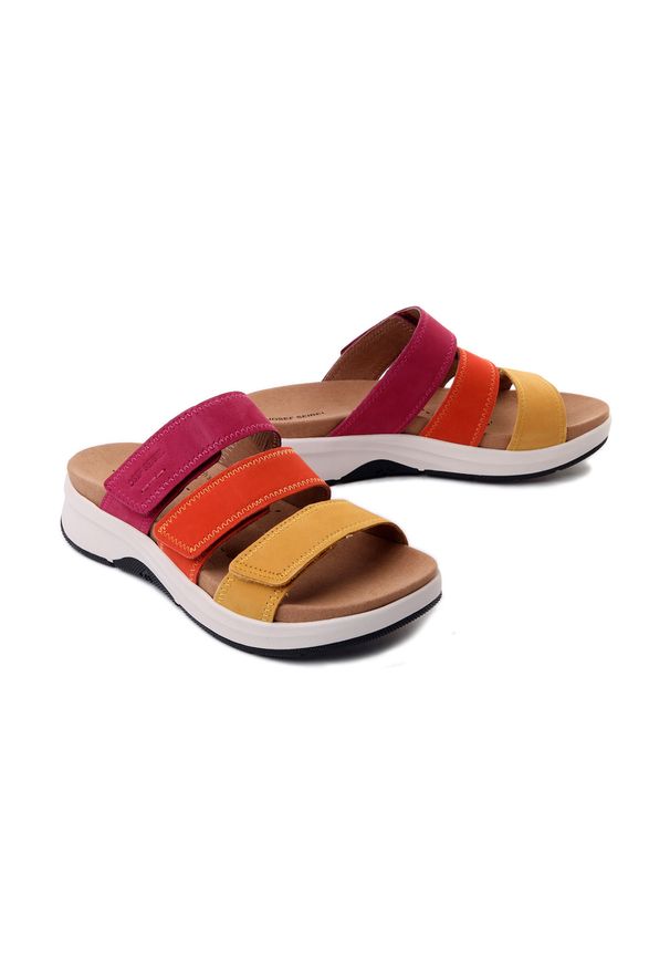 Josef Seibel Estelle 11 97311 380 837 amber-multi, klapki damskie. Okazja: na co dzień. Kolor: wielokolorowy. Materiał: skóra. Styl: casual