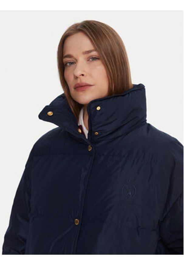 TOMMY HILFIGER - Tommy Hilfiger Płaszcz zimowy WW0WW47279 Granatowy Relaxed Fit. Kolor: niebieski. Materiał: syntetyk. Sezon: zima