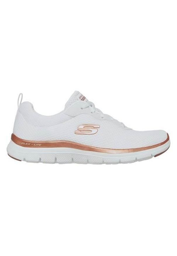 skechers - Buty do chodzenia damskie Skechers 12615WTRG. Kolor: biały. Materiał: tkanina, materiał. Szerokość cholewki: normalna. Sport: turystyka piesza