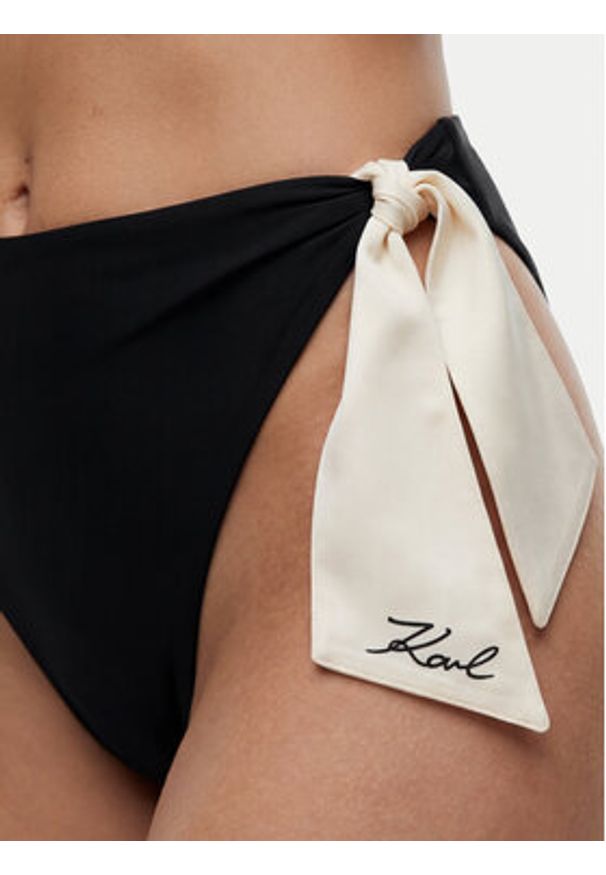 Karl Lagerfeld - KARL LAGERFELD Dół od bikini B2W46028 Czarny. Kolor: czarny. Materiał: syntetyk