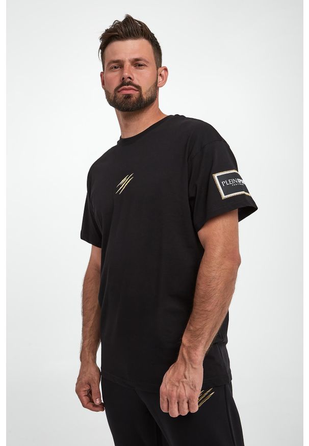 Philipp Plein - T-shirt męski z logo PLEIN SPORT. Styl: sportowy