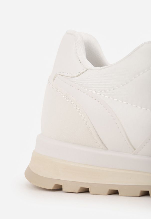 Born2be - Białe Sneakersy Sznurowane Yerotte. Wysokość cholewki: przed kostkę. Kolor: biały. Materiał: materiał. Szerokość cholewki: normalna. Obcas: na płaskiej podeszwie