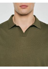 Big-Star - Koszulka męska polo z domieszką lnu khaki Enger 303. Typ kołnierza: polo. Kolor: zielony. Materiał: len. Sezon: lato. Styl: elegancki #5
