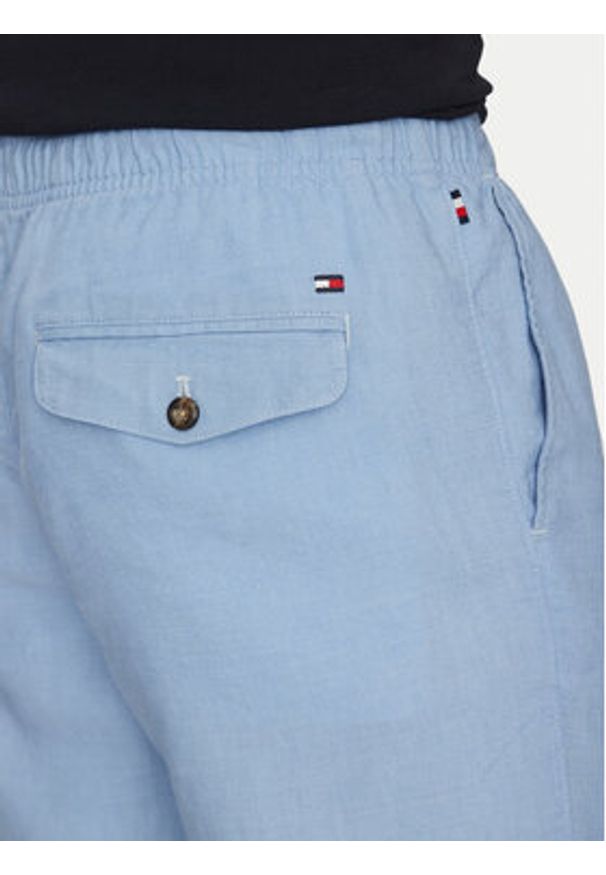 TOMMY HILFIGER - Tommy Hilfiger Szorty materiałowe Harlem MW0MW37804 Niebieski Regular Fit. Kolor: niebieski. Materiał: len