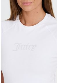 Juicy Couture - JUICY COUTURE Biały t-shirt Shrunken Diamante Tee. Kolor: biały #3