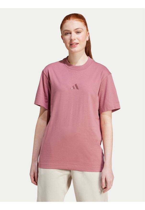 Adidas - adidas T-Shirt ALL SZN IY6786 Różowy Loose Fit. Kolor: różowy. Materiał: bawełna