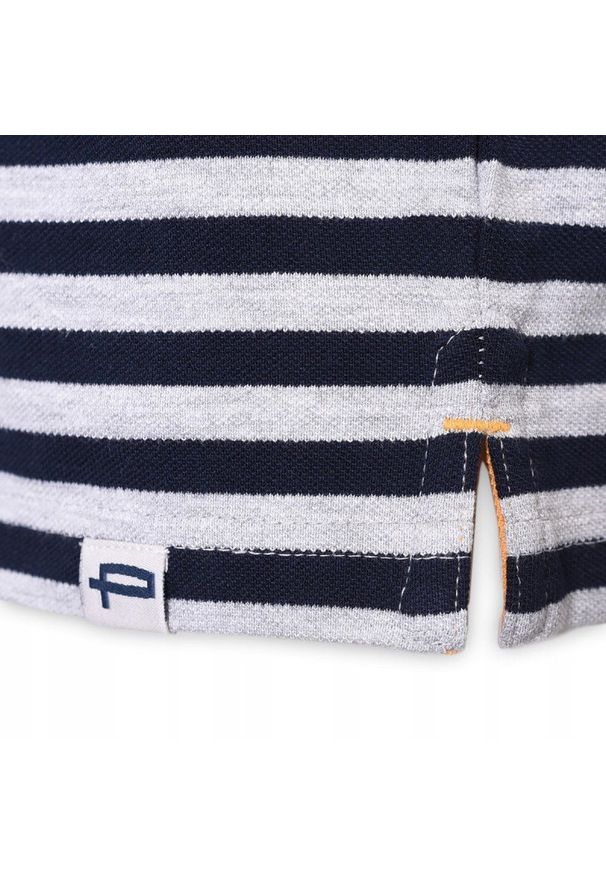 Męska, Bawełniana Koszulka Polo - Pako Jeans - Żółte Akcenty, Paski. Okazja: na co dzień. Typ kołnierza: polo. Kolor: wielokolorowy. Materiał: wiskoza, bawełna. Wzór: paski, prążki. Styl: casual