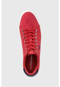 U.S. Polo Assn. tenisówki męskie kolor czerwony. Nosek buta: okrągły. Zapięcie: sznurówki. Kolor: czerwony. Materiał: guma #4