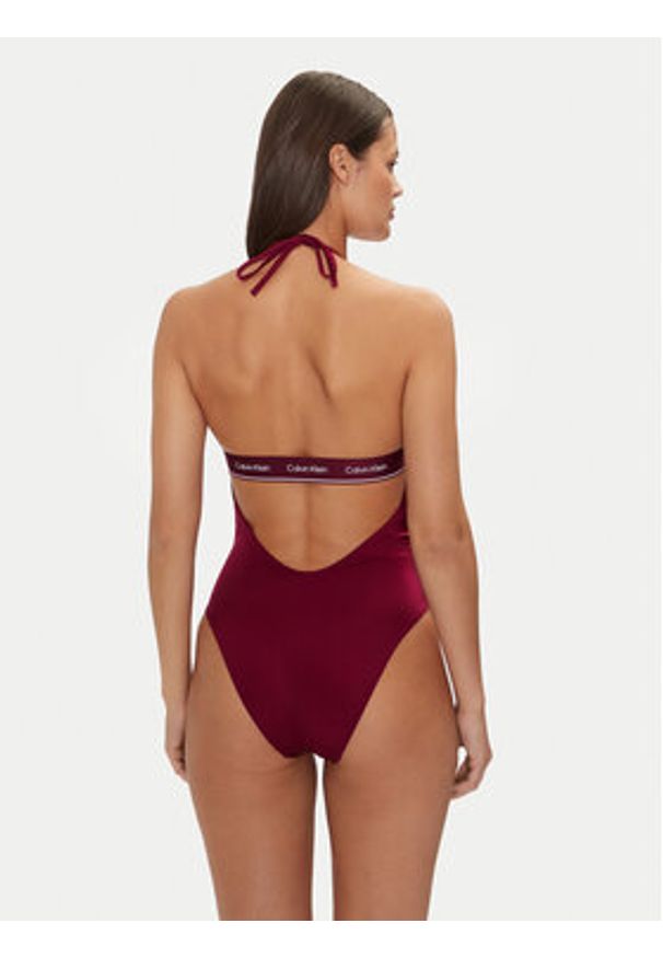 Calvin Klein Swimwear Strój kąpielowy KW0KW02733 Bordowy. Kolor: czerwony. Materiał: syntetyk