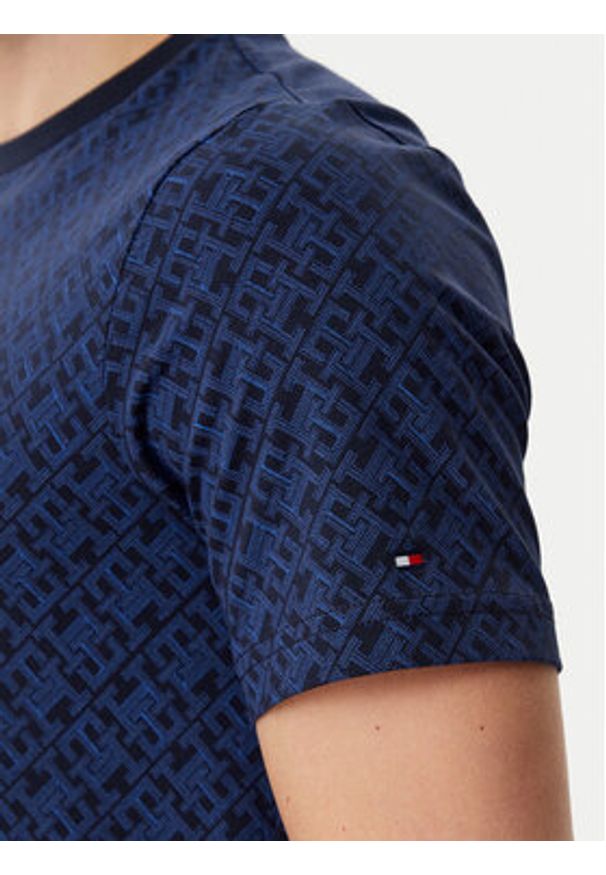 TOMMY HILFIGER - Tommy Hilfiger T-Shirt Monogram MW0MW39251 Granatowy Regular Fit. Kolor: niebieski. Materiał: bawełna