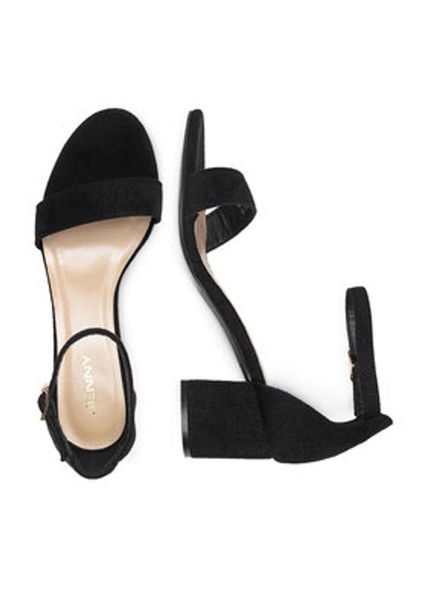 Jenny - JENNY Sandały CEO-WS0730-06 Czarny. Kolor: czarny. Materiał: materiał
