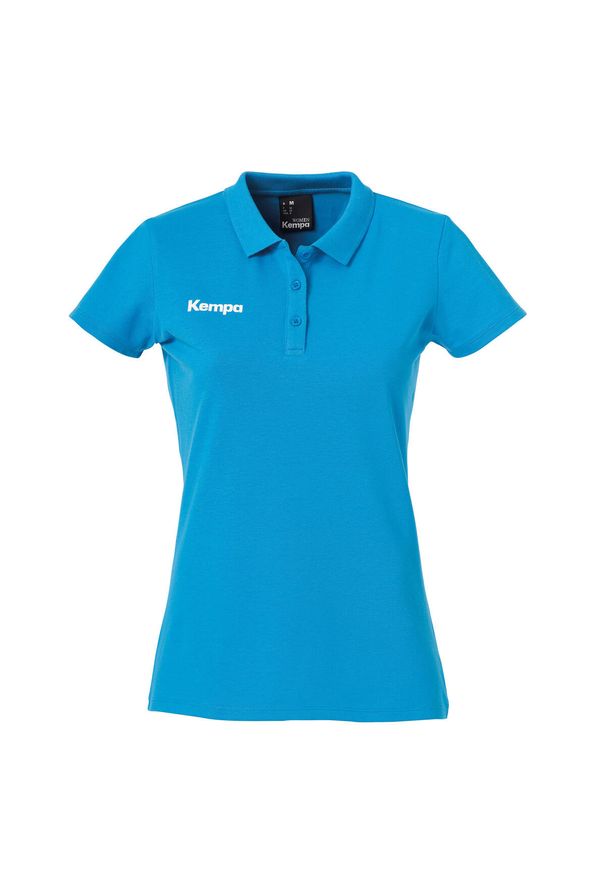 KEMPA - Damska koszulka polo Kempa Basics. Typ kołnierza: polo. Kolor: niebieski. Materiał: materiał