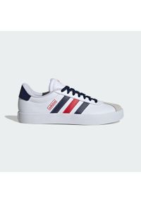 Adidas - Buty VL Court 3.0. Kolor: biały, czerwony, wielokolorowy, niebieski. Materiał: zamsz