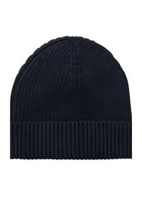 Calvin Klein Czapka Patch Chunky Rib Cotton Beanie LV04D8053G Granatowy. Kolor: niebieski. Materiał: bawełna #3
