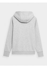 4f - Bluza dresowa rozpinana z kapturem damska. Typ kołnierza: kaptur. Kolor: szary. Materiał: dresówka #2