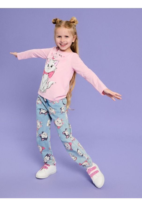 Sinsay - Jeansy Disney - niebieski. Kolor: niebieski. Materiał: jeans. Długość: długie. Wzór: motyw z bajki