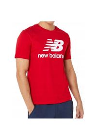 New Balance - Koszulka t-shirt męska NEW BALANCE bawełna. Kolor: czerwony. Materiał: bawełna