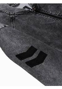 Ombre Clothing - Kurtka męska przejściowa jeansowa C240 - szara - L. Kolor: szary. Materiał: jeans. Wzór: moro, aplikacja. Styl: militarny #8