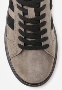 Born2be - Ciemnobeżowe Sneakersy z Zamszu Naturalnego na Grubej Podeszwie Tesolva. Okazja: na co dzień. Kolor: beżowy. Materiał: zamsz #4