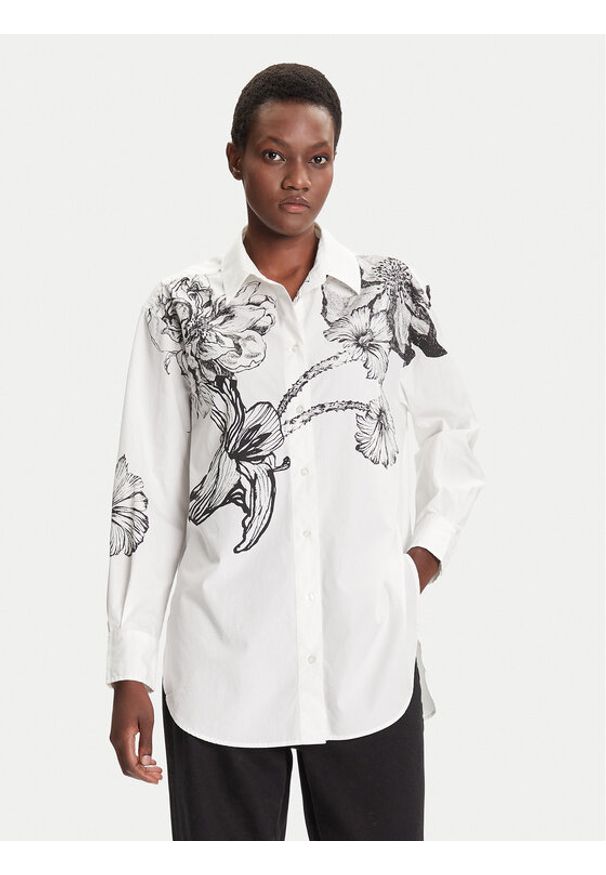 Desigual Koszula Byn Lacroix 25WWCW07 Biały Loose Fit. Kolor: biały. Materiał: bawełna