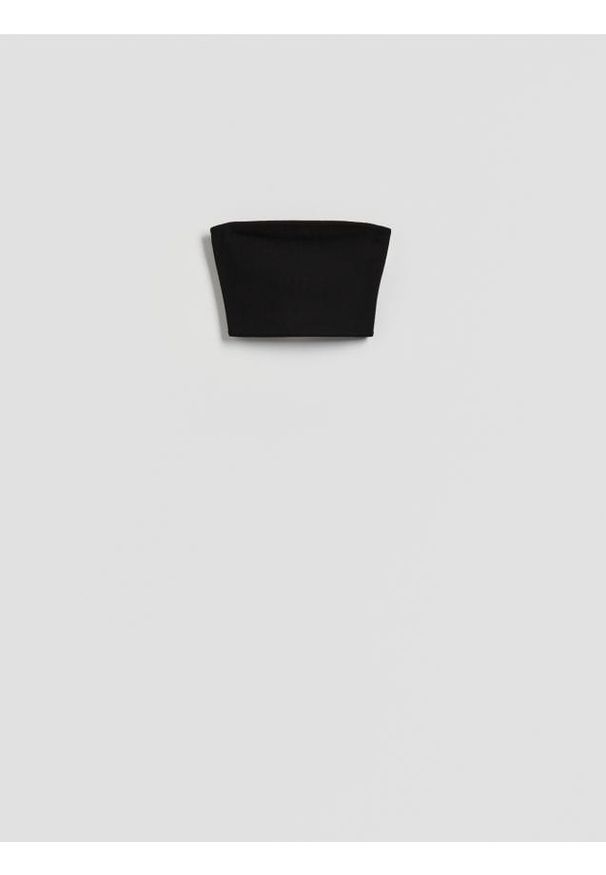 Reserved - Top bandeau - czarny. Kolor: czarny. Materiał: bawełna, dzianina