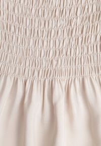 Born2be - Beżowa Rozkloszowana Sukienka z Bawełny z Gumką w Talii na Ramiączkach Gelfea. Kolor: beżowy. Materiał: bawełna. Długość rękawa: na ramiączkach. Typ sukienki: rozkloszowane. Styl: klasyczny #8