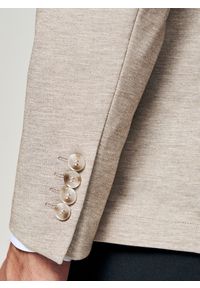 Pako Lorente - PAKO LORENTE - Jasnobrązowa dzianinowa marynarka męska. Kolor: brązowy. Materiał: dzianina #10