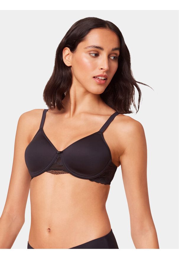 Triumph Biustonosz z fiszbiną Modern Lace 10215960 Czarny. Kolor: czarny. Materiał: syntetyk