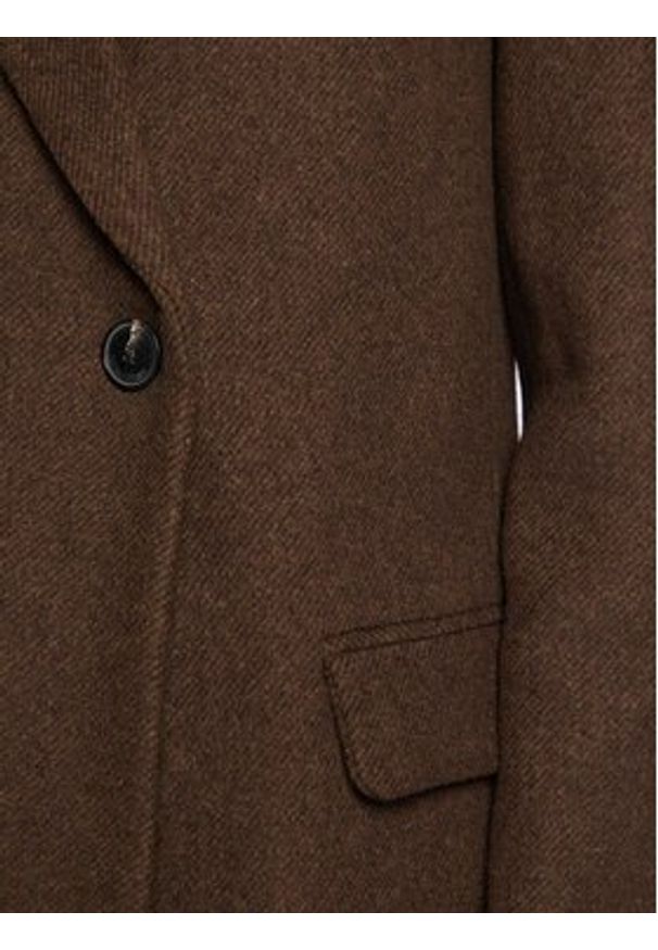 Zadig&Voltaire Płaszcz wełniany Marco WWCO00186 Brązowy Regular Fit. Kolor: brązowy. Materiał: wełna