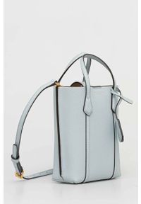 Tory Burch torebka skórzana kolor niebieski. Kolor: niebieski. Materiał: skórzane #4