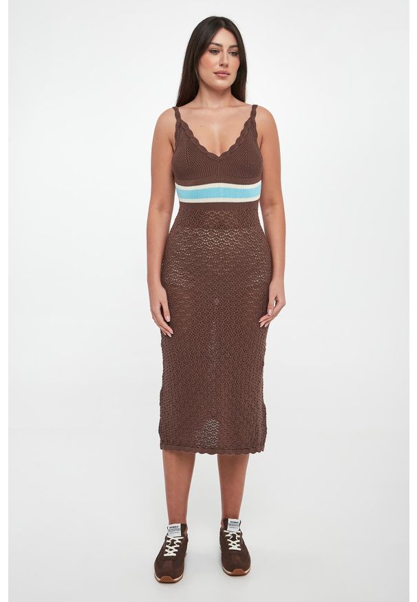 Ermanno Firenze - Sukienka ażurowa midi ERMANNO FIRENZE. Wzór: ażurowy. Długość: midi