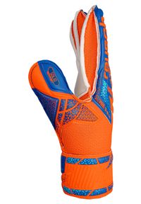 Reusch - Rękawice bramkarskie dziecięce REUSCH Attrakt Solid Finger Support Junior. Kolor: pomarańczowy, niebieski, wielokolorowy