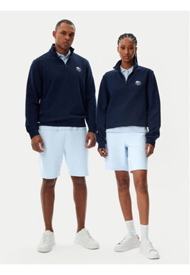 Lacoste Szorty sportowe Unisex GH0990 Błękitny Regular Fit. Kolor: niebieski. Materiał: bawełna