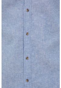 Tom Tailor koszula lniana męska slim z kołnierzykiem klasycznym. Typ kołnierza: kołnierzyk klasyczny. Kolor: niebieski. Materiał: len. Styl: klasyczny #5