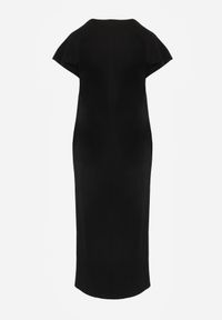 Born2be - Czarna Bawełniana Sukienka Pudełkowa o Fasonie Oversize z Kieszeniami Thaelusa. Okazja: na co dzień. Kolor: czarny. Materiał: bawełna. Typ sukienki: oversize. Styl: casual #5