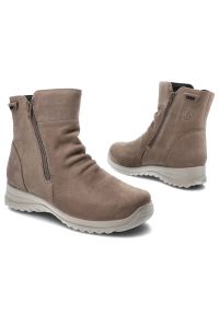 Szare Botki G-Comfort Ocieplane Buty Damskie. Okazja: na co dzień. Zapięcie: zamek. Kolor: szary. Materiał: skóra, futro. Wzór: aplikacja. Obcas: na obcasie. Styl: casual, elegancki. Wysokość obcasa: niski #9