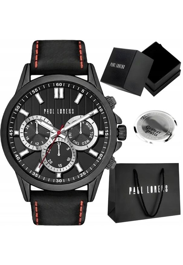Zegarek męski Paul Lorens SHARK-1A3 Z GRAWEREM